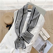 (17*150)( black)springins wind brief scarves  Double surface Stripe imitate silk belt surface neckerchief elegant belt
