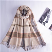 Stripe scarf woman Autumn and Winter imitate sheep velvet scarf Japan and Korea sweet wind fashion shawl warm Collar