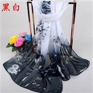 (160cm)(black and white)spring woman Chiffon long scarves  samll scarf samll gift
