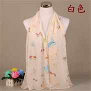 (160cm)( white)Colorful samll woman print Chiffon long scarves  spring summer style print scarf samll