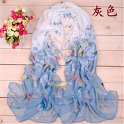 (160cm)( gray)Colorful samll woman print Chiffon long scarves  spring summer style print scarf samll