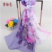 (160cm)( purple  Pink)peony flower lady print Chiffon long scarves  Autumn and Winter scarf samll