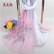 (160cm)( Light gray pink)peony flower lady print Chiffon long scarves  Autumn and Winter scarf samll