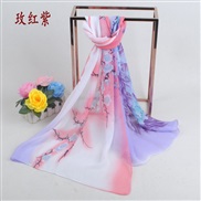 (160cm)( rose Red purple )peony flower lady print Chiffon long scarves  Autumn and Winter scarf samll