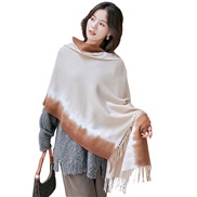 (200*70CM)Winter gradual change scarf Korea warm woman shawl all-Purpose Collar imitate sheep velvet print scarf