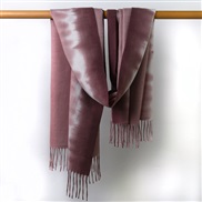 (200*70CM)(  Red wine)Winter gradual change scarf Korea warm woman shawl all-Purpose Collar imitate sheep velvet print 
