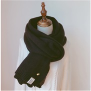 (200cm)(  black) scarf woman autumn Winter thick samll wind student Korean style knittingins woman woolen Collar