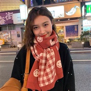 ( red)Korean style all-Purpose woolen scarf woman autumn Winter warm student woman sweet lovely Double surface cartoon 
