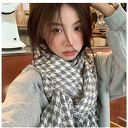 ( gray) classic houndstooth scarf woman autumn Winter all-Purpose woman student lovers Collar