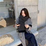 ( black)Winter Korean style all-Purpose long style warm knitting woolen love scarf retro pure color Collar woman