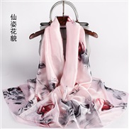 (190*90)Korean style spring summer print silk mulberry silk scarves Sunscreen shawl lady scarf