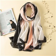 (190*90)( gray  pink)Korean style spring summer print silk mulberry silk scarves Sunscreen shawl lady scarf