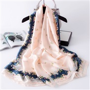 (190*90)( Pink)Korean style spring summer print silk mulberry silk scarves Sunscreen shawl lady scarf