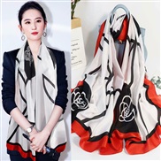 (190*90)( red )Korean style spring summer print silk mulberry silk scarves Sunscreen shawl lady scarf