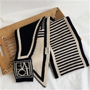 (97cm)( stripe)Korea big scarf style knitting woolen samll scarf warm Collar student scarf woman