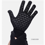( black) touch screen glove  man lady autumn Winter Mittens thick velvet warm knitting woolen glove