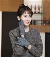 (black and white) knitting glove  autumn Winter woolen velvet thick warm multicolor touch screen glove