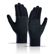 ( Brownish Pink )knitting glove Autumn and Winter man velvet thick warm touch screen Outdoor woolen knitting glove