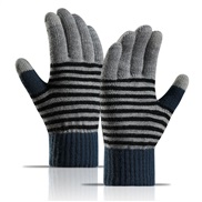 ( Dark grey)knitting glove woman  Double layer velvet thick touch screen mitten Outdoor warm glove
