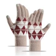 ( camel)knitting glove man woman autumn Winter velvet thick touch screen mitten warm glove