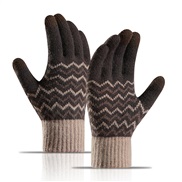 ( Brown) Winter man velvet warm glove mitten touch screen knitting glove