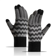 ( gray) Winter man velvet warm glove mitten touch screen knitting glove