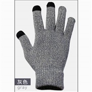 ( gray )OO Winter glove  man thick velvet Outdoor warm lady woolen touch screen knitting glove