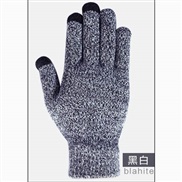 (black and white)OO Winter glove  man thick velvet Outdoor warm lady woolen touch screen knitting glove