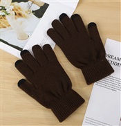( Brown)OO Winter glove  man thick velvet Outdoor warm lady woolen touch screen knitting glove