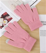 ( Pink)OO Winter glove  man thick velvet Outdoor warm lady woolen touch screen knitting glove