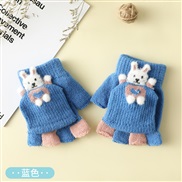 ( blue) glove child Winter wind half lovely cartoon velvet warm knitting glove