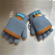 (Children /students 5-12)( blue)glove warm child Winter student lovely half knitting velvet samll glove