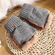 (young students /adult )( gray)glove man Winter velvet half velvet Word knitting glove Winter warm