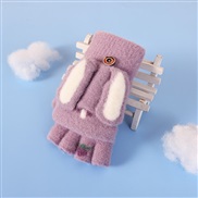 (young students /adult )( purple )glove man Winter velvet half velvet Word knitting glove Winter warm