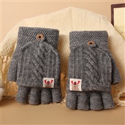 (young students /adult )( gray )glove man Winter velvet half velvet Word knitting glove Winter warm