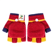 (3-5/)( red  )child glove girl Winter half lovely cartoon warm Word boy knitting