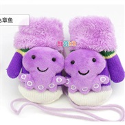 (4-7)(purple)child glove Winter velvet warm bag samll glove cartoon glove