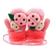 (4-7)( Pink)child glove Winter velvet warm bag samll glove cartoon glove