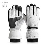 (Free Size )( while SK)Winter warm skiing glove woman outdoor sports Non-slip velvet thick wind cotton glove