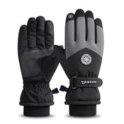 (Free Size )( black Man style)lovers skiing glove man woman Winter outdoor sports velvet thick warm glove wind touch sc