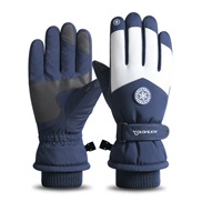 (Free Size )( Navy blue Man style)lovers skiing glove man woman Winter outdoor sports velvet thick warm glove wind touc