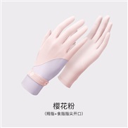 (Free Size )( pink)summer Sunscreen glove woman Outdoor Non-slip draughty thin glove touch screen