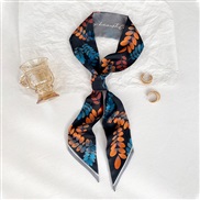 (  black  blue )spring summer imitate silk flowers belt scarves woman long Korean style all-Purpose print original neck