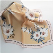 (   tea  yellow)print scarf scarvesOO silk samll pattern