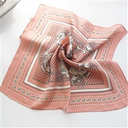 (  H circle point Pink)print scarf scarvesOO silk samll pattern