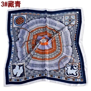 ( Navy blue)occidental style fashion pattern geometry* surface scarves woman  spring ornament
