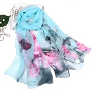 ( Lake blue)summer lotus Sunscreen scarves Seaside beach long style lady scarves color thin scarves scarf