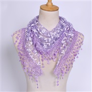 (  Lilac colour)lace hollow pure color lady triangle  Korea color draughty apparel triangle scarf