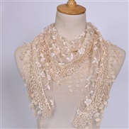 (  Beige)lace hollow pure color lady triangle  Korea color draughty apparel triangle scarf