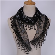 (  black)lace hollow pure color lady triangle  Korea color draughty apparel triangle scarf